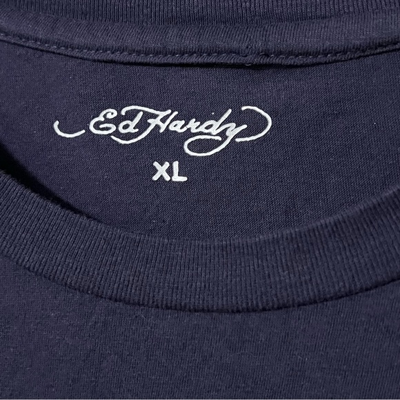 Ed Hardy Men's Navy Bulldog Graphic Crewneck Short-Sleeve T-Shirt size XL - Picture 4 of 6
